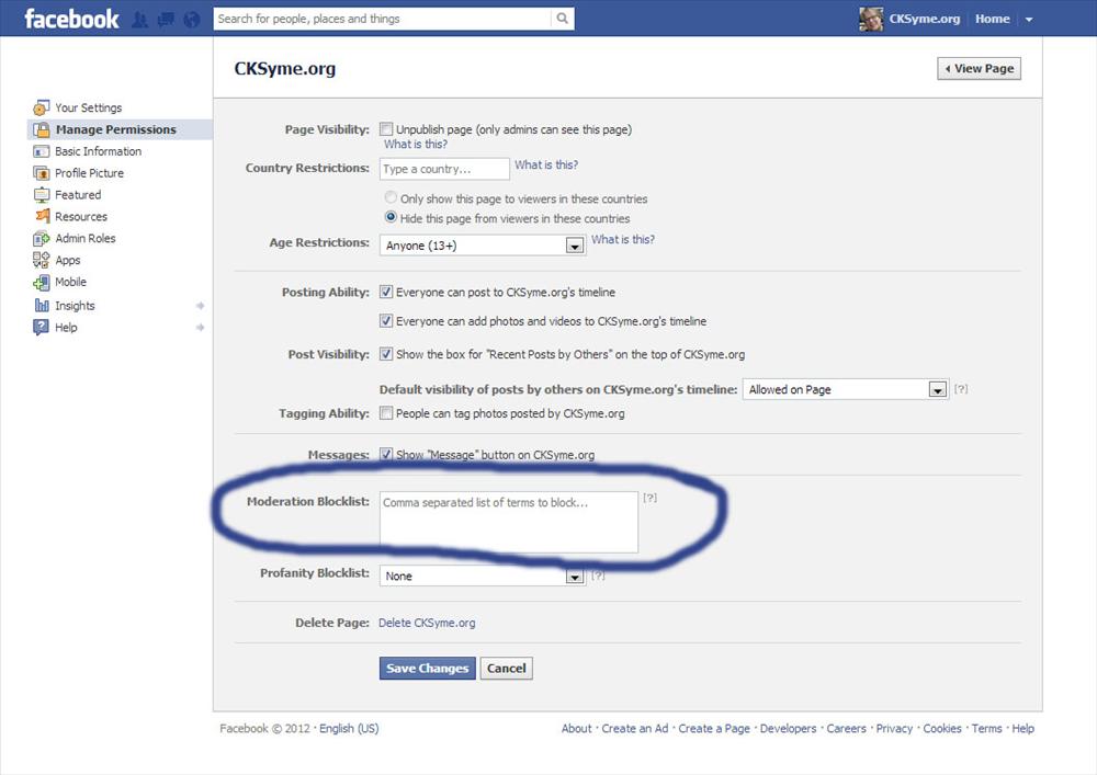 Facebook permissions